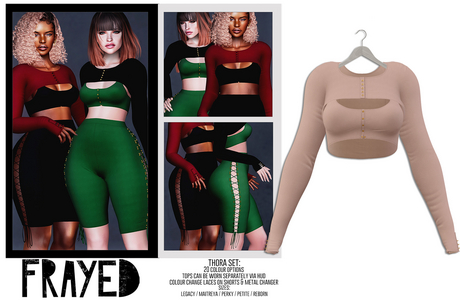 Second Life Marketplace - Frayed - Thora Tops - Nude
